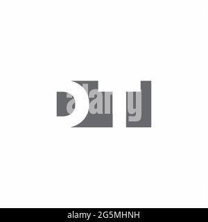 DT Logo monogram with negative space style design template isolated on white background Stock Vector