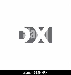 DX Logo monogram with negative space style design template isolated on white background Stock Vector