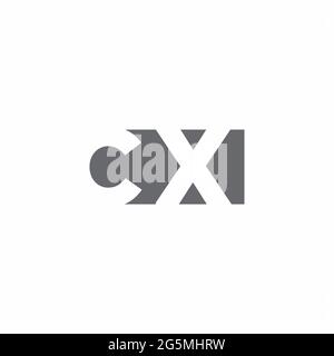 CX Logo monogram with negative space style design template isolated on white background Stock Vector