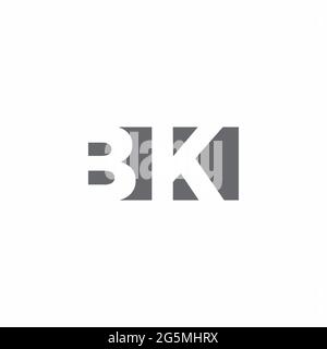 BK Logo monogram with negative space style design template isolated on white background Stock Vector