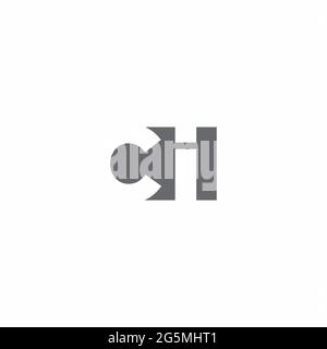 CI Logo monogram with negative space style design template isolated on white background Stock Vector
