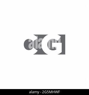 CG Logo monogram with negative space style design template isolated on white background Stock Vector
