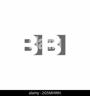 BB Logo monogram with negative space style design template isolated on white background Stock Vector