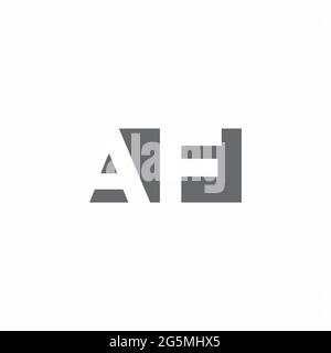 AF Logo monogram with negative space style design template isolated on white background Stock Vector