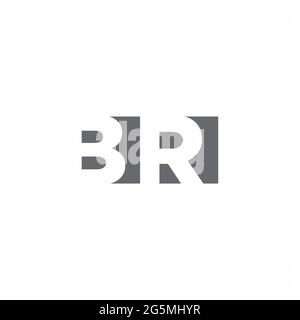 BR Logo monogram with negative space style design template isolated on white background Stock Vector
