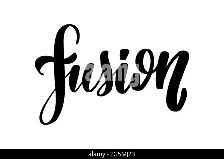 Fusion lettering. Handwritten stock lettering typography. Calligraphy Stock Vector