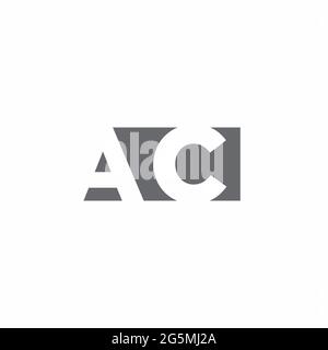 AC Logo monogram with negative space style design template isolated on white background Stock Vector