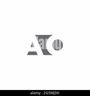 AO Logo monogram with negative space style design template isolated on white background Stock Vector