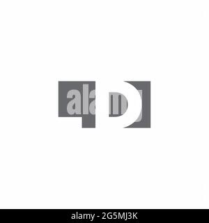 LD Logo monogram with negative space style design template isolated on white background Stock Vector