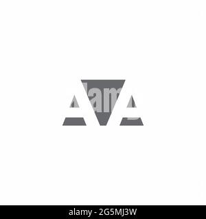 AA Logo monogram with negative space style design template isolated on white background Stock Vector