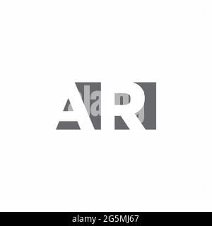 AR Logo monogram with negative space style design template isolated on white background Stock Vector