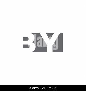 BY Logo monogram with negative space style design template isolated on white background Stock Vector