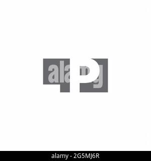 LP Logo monogram with negative space style design template isolated on white background Stock Vector
