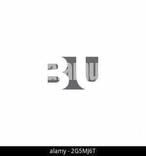 BU Logo monogram with negative space style design template isolated on white background Stock Vector