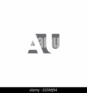 AU Logo monogram with negative space style design template isolated on white background Stock Vector