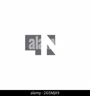 LN Logo monogram with negative space style design template isolated on white background Stock Vector