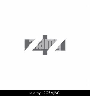 ZZ Logo monogram with negative space style design template isolated on white background Stock Vector