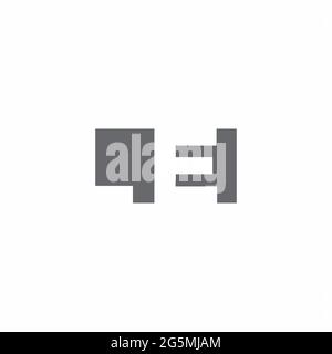 LE Logo monogram with negative space style design template isolated on white background Stock Vector