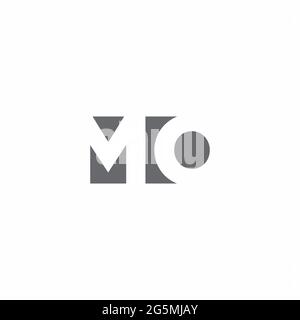 MO Logo monogram with negative space style design template isolated on white background Stock Vector