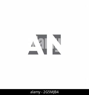 AN Logo monogram with negative space style design template isolated on white background Stock Vector