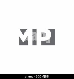 MP Logo monogram with negative space style design template isolated on white background Stock Vector