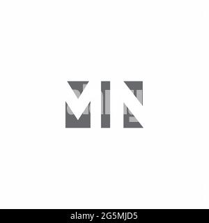MN Logo monogram with negative space style design template isolated on white background Stock Vector