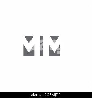 MM Logo monogram with negative space style design template isolated on white background Stock Vector