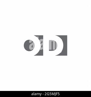 OD Logo monogram with negative space style design template isolated on white background Stock Vector