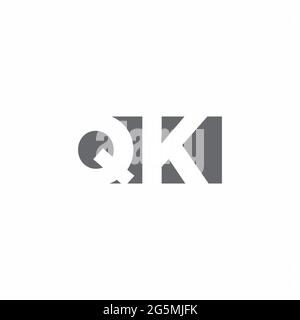QK Logo monogram with negative space style design template isolated on white background Stock Vector