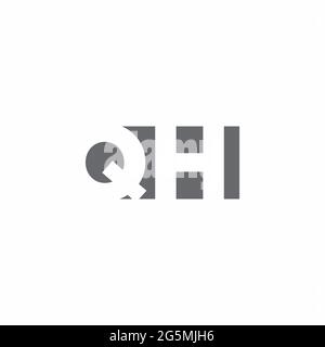 QH Logo monogram with negative space style design template isolated on white background Stock Vector