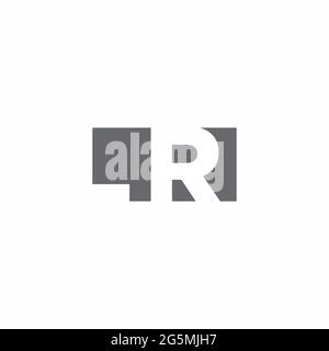 LR Logo monogram with negative space style design template isolated on white background Stock Vector