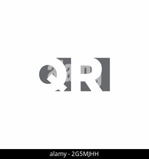 QR Logo monogram with negative space style design template isolated on white background Stock Vector