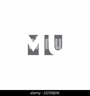 MU Logo monogram with negative space style design template isolated on white background Stock Vector
