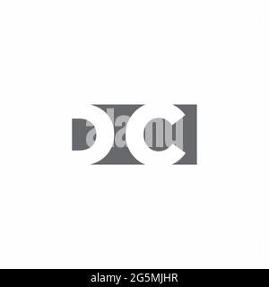 DC Logo monogram with negative space style design template isolated on white background Stock Vector