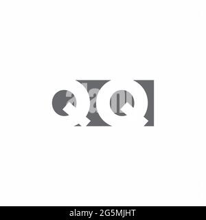 QQ Logo monogram with negative space style design template isolated on white background Stock Vector