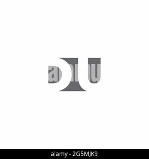 DU Logo monogram with negative space style design template isolated on white background Stock Vector