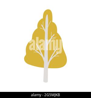 big autumn tree with yellow leaves. vector Stock Vector