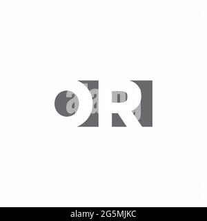 OR Logo monogram with negative space style design template isolated on white background Stock Vector