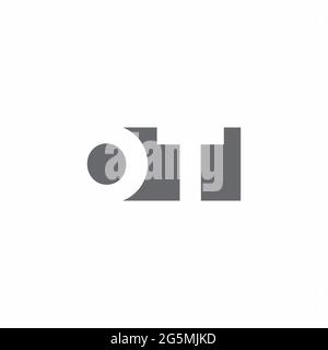 OT Logo monogram with negative space style design template isolated on white background Stock Vector