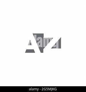 AZ Logo monogram with negative space style design template isolated on white background Stock Vector