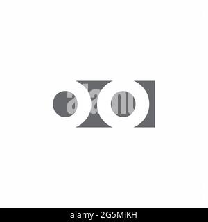 OO Logo monogram with negative space style design template isolated on white background Stock Vector