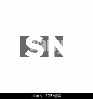 SN Logo monogram with negative space style design template isolated on white background Stock Vector