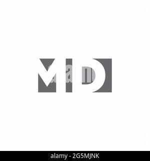 MD Logo monogram with negative space style design template isolated on white background Stock Vector