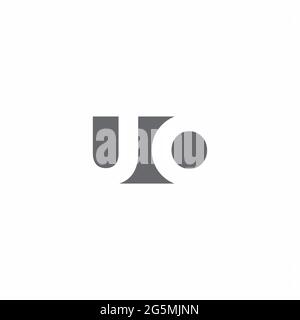 UO Logo monogram with negative space style design template isolated on white background Stock Vector