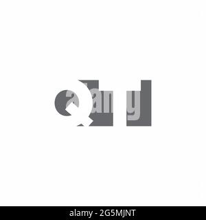 QT Logo monogram with negative space style design template isolated on white background Stock Vector