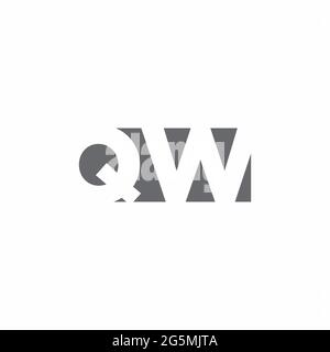 QW Logo monogram with negative space style design template isolated on white background Stock Vector