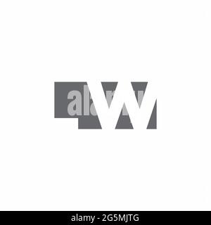LW Logo monogram with negative space style design template isolated on white background Stock Vector