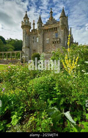 Beautiful flower beds in the Morris Garden of Abbotsford House in the Scottish Borders. Stock Photo