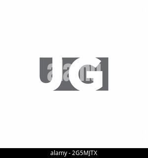 UG Logo monogram with negative space style design template isolated on white background Stock Vector