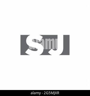 SJ Logo monogram with negative space style design template isolated on white background Stock Vector